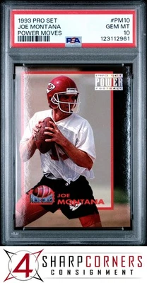 1993 PRO SET POWER POWER MOVES #PM10 JOE MONTANA HOF PSA 10 - Image 1 of 2
