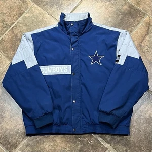 Vintage 90s Logo 7 NFL Dallas Cowboys Football Sports Puffer Jacket Men’s XL - Picture 1 of 6