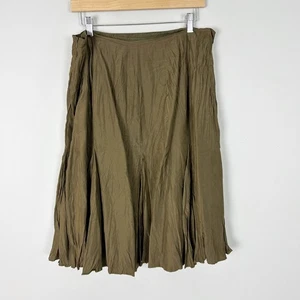 Vtg Lauren Ralph Lauren Silk A-line Skirt Crinkled Pleated Size 12 Petite Womens - Picture 1 of 4