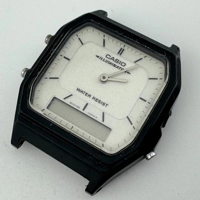 Reloj de cuarzo vintage Casio AQ-51 para hombre negro analógico digital ~ para reparación de piezas Foto 1 de 4