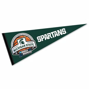 Michigan State Spartans 2024 March Basketball Madness Pennant Flag Banner - Picture 1 of 4