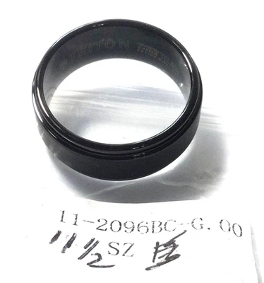 Mens Triton Tungsten Carbide Band Ring 8mm Brushed Black 11 1/2 - Image 1 of 3