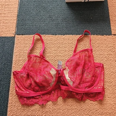 Sujetador Stain* Adore Me ligeramente forrado para mujer 42DD rojo floral encaje con aros plus X9a Foto 1 de 4