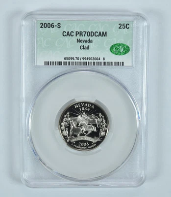 2006-S Washington State Quarter Nevada CLAD PR70 DCAM CAC - Image 1 of 4