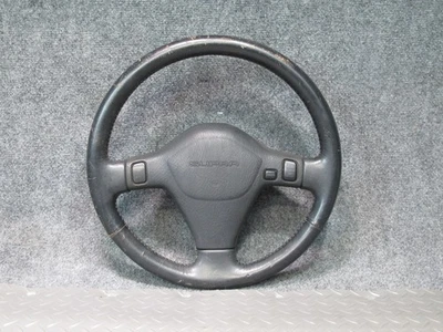 89-90 TOYOTA SUPRA MA70L DIREÇÃO DE COURO COM BUZINA E INTERRUPTOR DE CRUZEIRO PRETO FABRICANTE DE EQUIPAMENTO ORIGINAL - Imagem 1 de 4