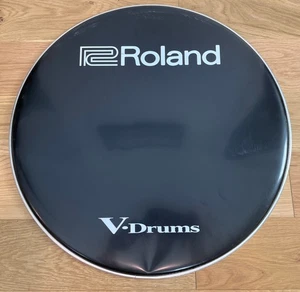 Cabezal de bombo ROLAND 22" Stock con logotipo de fábrica negro de una sola capa batería en V electrónica - Imagen 1 de 5