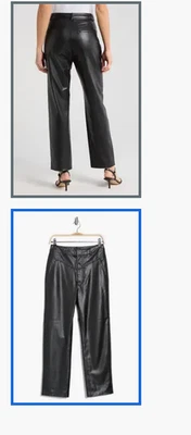 Pantalones negros Ag, Cleo High Wasit Kick Flare imitación cuero, damas 29 Foto 1 de 4