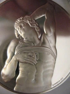 1.3-OZ SILVER FRANKLIN MINT PROOF COIN DYING SLAVE GENIUS OF MICHELANGELO + GOLD - Picture 1 of 10