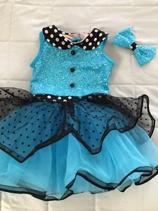 Weissman “Put On A Happy Face” Tap Jazz Sequin Tulle Dance Costume Sz MC - Picture 1 of 8