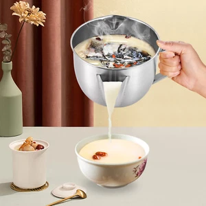 1000ml Edelstahl Fettabscheider kann Öl Suppe Sieb Tasse Fettabscheider Krug - Bild 1 von 21