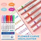 6X Curve Highlighter Pen Set Flare Pens Quick-drying Clearly Writes B3U4