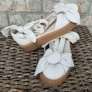 Puma X Fenty by Rihanna Beige Leather Platform Sandal(Women 8.5)Casual Sneaker - Picture 1 of 9