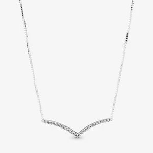 Nuevo Collar de Plata Barra Wishbone Brillante Pandora NUEVO con CAJA Regalo Día de la Madre - Imagen 1 de 9