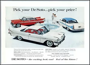 1958 DeSoto spazzacavi, Firedome & Firelite Automobile STAMPA ANNUNCIO BX3 - Foto 1 di 1
