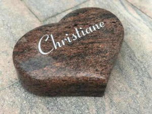 Grabkissen Grabstein Liegeplatte Kissenstein Urnengrab HERZ mit Inschrift Gravur - Bild 1 von 11