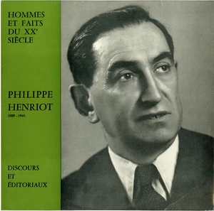 "Philippe HENRIOT Discours et éditoriaux" LP 33 tours original français (MINT) - Imagen 1 de 4