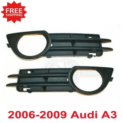 New Front Fog Light Trim For 2006-2009 Audi A3 Left & Right Matte Black 2Pc Foto 1 de 4