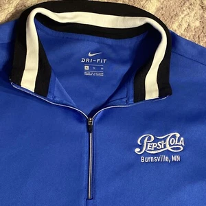Pepsi Cola NIKE DRI-FIT 1/4 Zip Pullover Jacket Men XL Burnsville MN Blue Black - Picture 1 of 11