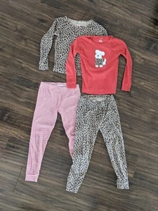 Lot of 2 EUC Size 6 Puppy Leopard Dog Carter's Girl Pajama 100% Cotton Mix - Picture 1 of 7
