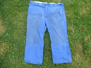 BLEU DE TRAVAIL PAYSAN PANTALON PATINEE VINTAGE - Foto 1 di 12