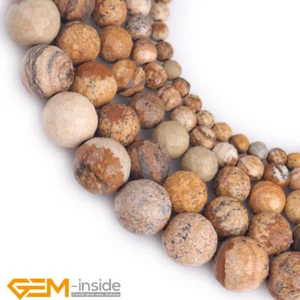 Picture Jasper Natural Gemstone Faceted Round Loose Beads Jewelry Making 15" AU - Picture 1 of 37