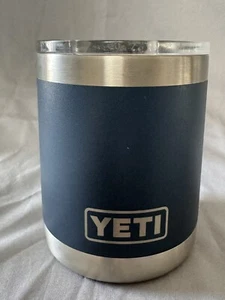 Yeti Rambler Lowball 10 Oz Cup with Magslider Lid Aqua Blue/Steel EXC Siemer Ins - Picture 1 of 8