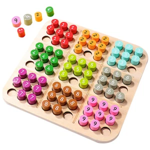 Sudoku-Spielzeug Passendes Schachspielzeug Holz Arithmetik-Sudoku Kind - Bild 1 von 12
