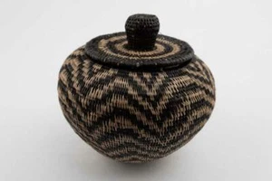 Wounaan Indian Hand Woven Class with Top Basket Panama - Picture 1 of 6