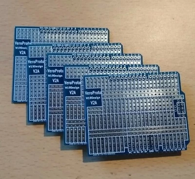 5x Arduino UNO and Leonardo prototype strip board shield. - Image 1 of 2