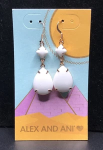 Orecchini pendenti Alex e Ani tono oro bianco nuovi con etichette illuminazione attende - Foto 1 di 5