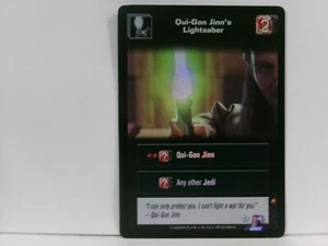 Star Wars CCG Young Jedi #F8 Qui-Gon Jinn's Lightsaber Foil NON GIOCATO - Foto 1 di 2