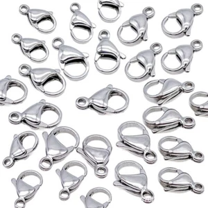 200 PCS 304 Stainless Steel Lobster Claw Clasps Stainless Steel Color 10x6x3.5mm - Picture 1 of 7