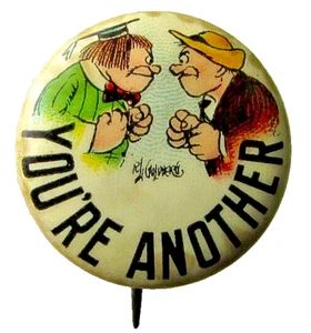 Antike Celluloid Comic Pinback Button Du bist eine andere RUBE GOLDBERG Vater Sohn - Bild 1 von 4