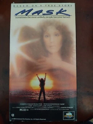 Mask VHS  1985 Cher Sam Elliott Eric Stoltz VHS Tested Plays MCA Foto 1 de 3