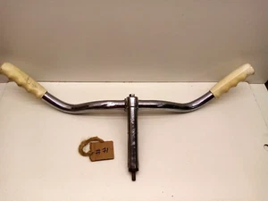 Vintage Bike Bicycle Handlebars with Stem and Grips Made in England - Picture 1 of 20