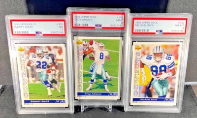 1993 Upper Deck Dallas Cowboys Aikman, Irvin, & Emmitt Smith PSA Collection - Image 1 of 4