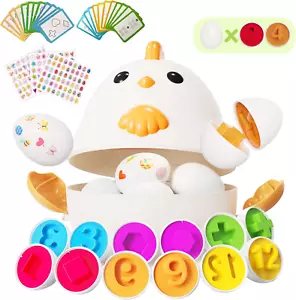 24 Easter Eggs Matching Toys, Easter Basket Stuffers for Toddlers Kids, Easter B - Picture 1 of 7