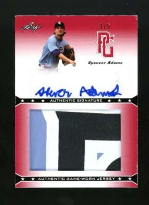 2013 Leaf Perfect Game Spencer Adams Jumbo Patch Auto Autograph 3/5 JX4327 - Image 1 of 2
