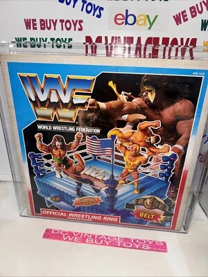 Caja de anillo Hasbro Titan WWF WWE 1989 1990 de colección nueva lucha libre AFA 80 SELLADA 🔥 Foto 1 de 4