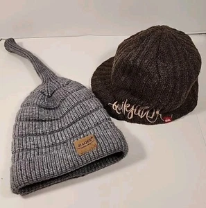 2008 Quicksilver Strick Strumpf Mütze mit Krempe Kleinkind 0-3 Monate plus eine weitere - Bild 1 von 10