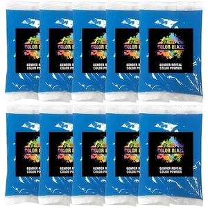 Color Blaze Gender Reveal Powder Packets - Blue - Set of 10, Baby Party, Boy - Picture 1 of 9