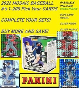 2022 Panini Mosaic BASE & PARALLELS Baseball RC (1-200) - Complete Your Set