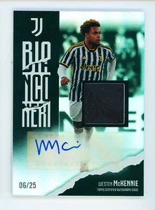 2023-24 Weston McKennie Topps Juventus Team Autographed Jersey Patch Card 6/25 - Picture 1 of 3