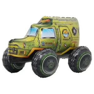 3D Standing Camouflage Army Truck Foil Balloon Kids Camo Soldier Military Decor - Picture 1 of 3