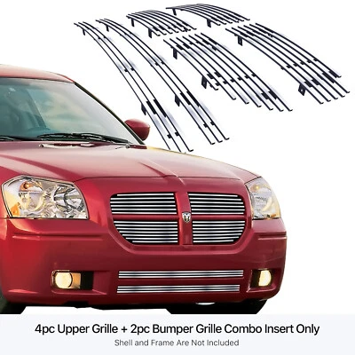 适用于 2005 - 2007 道奇 Magnum 不锈钢镀铬钢坯格栅插入组合 — 第 1/4 张图片