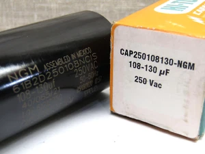 Hi-Torq Motor Start Capacitor 108-130 MFD 250 VAC 61B2D250108NCIS 1.45"Dx 3.36"L - Picture 1 of 3