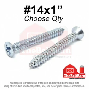 #14 Phillips Oval Head Self Tapping Sheet Metal Screws Zinc (Pick Length & Qty) - Picture 1 of 2