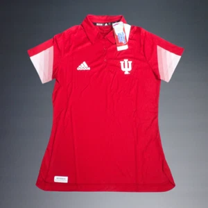 ADIDAS PRIME INDIANA HOOSIERS COLLEGE NCA WOMEN'S 3 BUTTON POLO SIZE MEDIUM NWT - Picture 1 of 3