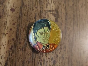 Nice Vintage Michael Jackson Circular Metal Pin. Rare - Picture 1 of 1