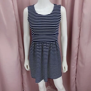 Shoshanna Women's Blue & White Striped Sleeveless Pleated A-Line Dress 2 - Picture 1 of 6